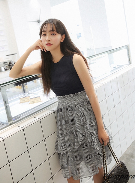 シフォンチェックニットドッキングワンピース,レディース服(カテゴリ)