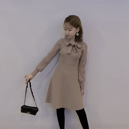 ボウタイニットワンピース レディース服 カテゴリ