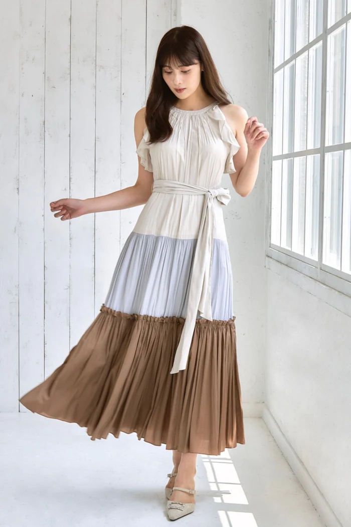 メール便可 2セットまで herlipto ColorBlockingBeltedLongDress | ccfl.ie